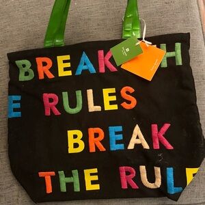 🎨 Kate Spade “Break the Rules” Tote Bag – Brand New With Tags 💚